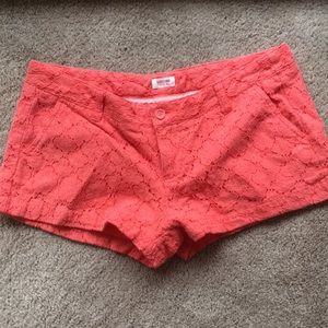 Coral lacy shorts